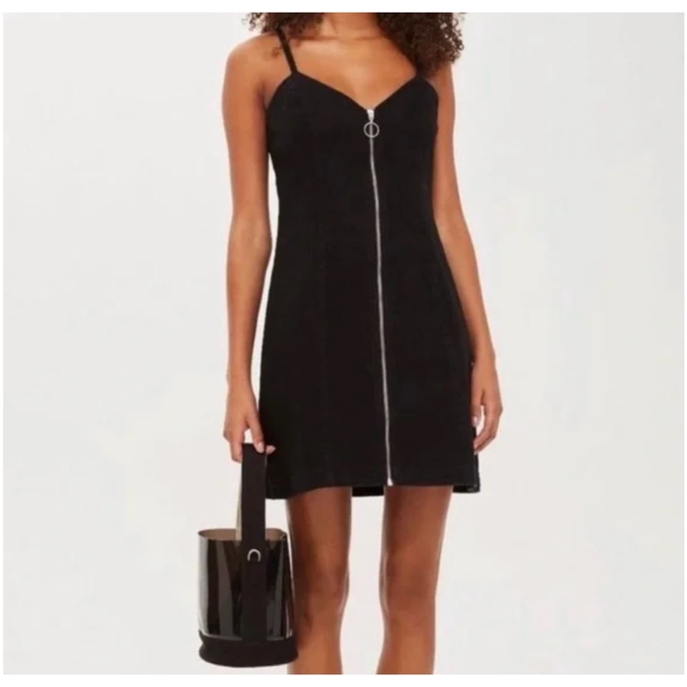 Topshop Black Denim Mini Dress